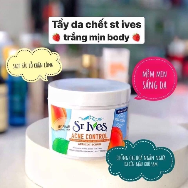 Sữa rửa mặt /hũ tẩy da chết toàn thân St.Ives mơ