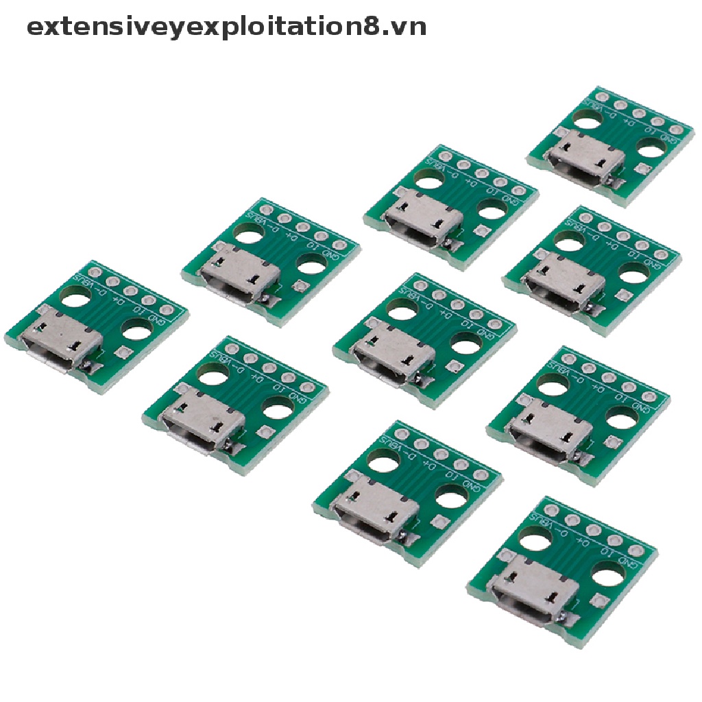 Bộ 10 Bảng Mạch Chuyển Đổi MICRO USB Sang DIP 5Pin Female Chất Lượng Cao