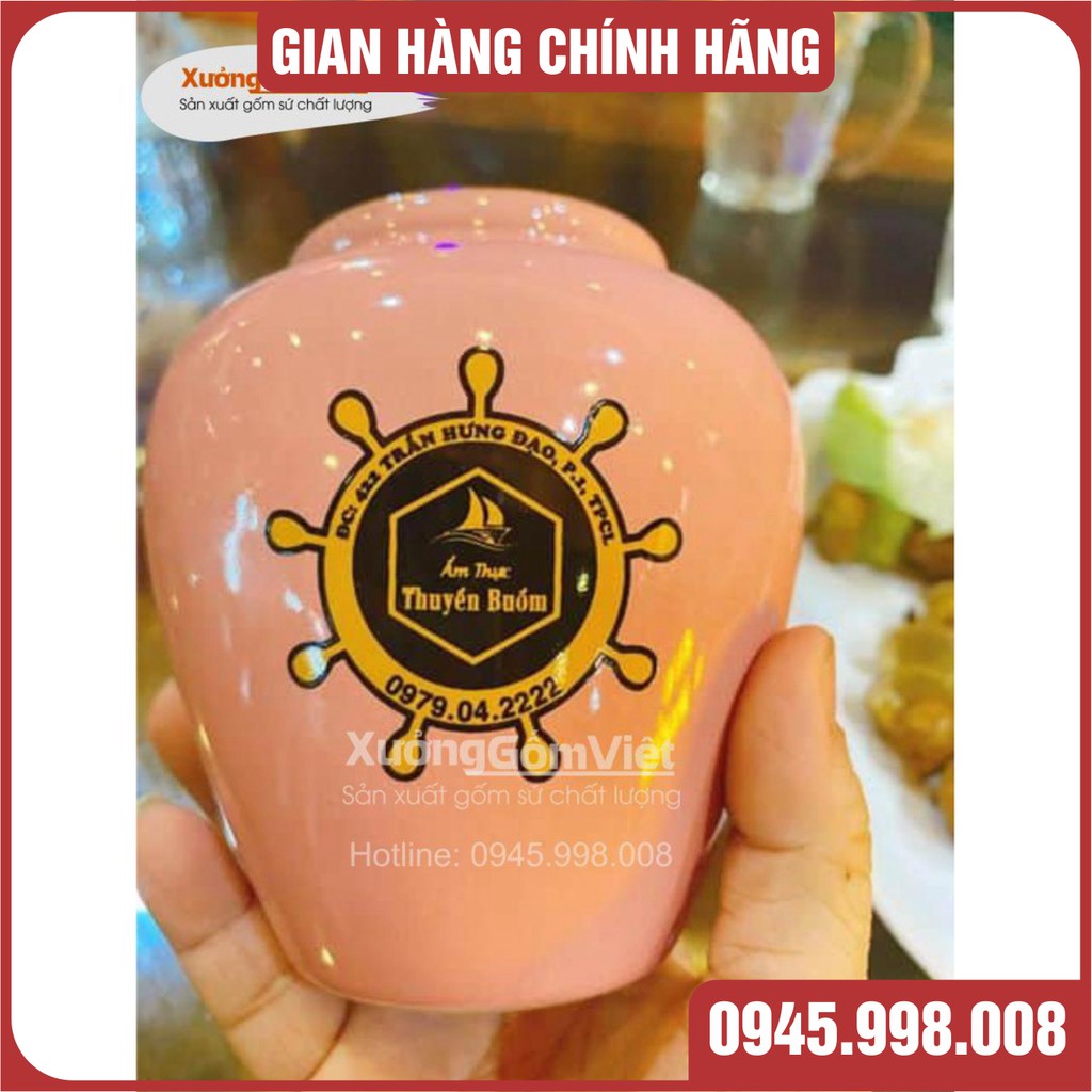 Chum mini đủ màu thích hợp đựng thức uống và trồng cây cảnh dung tích 400ml-hàng gốm bát tràng cao cấp loại 1-XGV