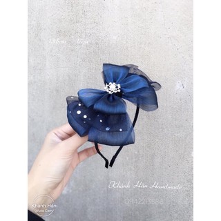 Cài tóc nơ xanh navy size 13,5cm * 11cm cho bé gái ( ảnb thật )