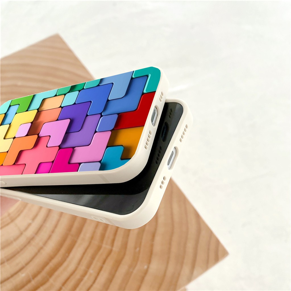 Ốp lưng iphone vuông cạnh ốp iPhone Thời Trang 3D Nhiều Khối Màu Sắc 6plus/6s/7plus/8plus/x/xr/xs/11/12/pro/max E101