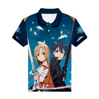 Fashion Sword Art Online SAO Anime Áo thun ngắn tay Áo sơ mi
