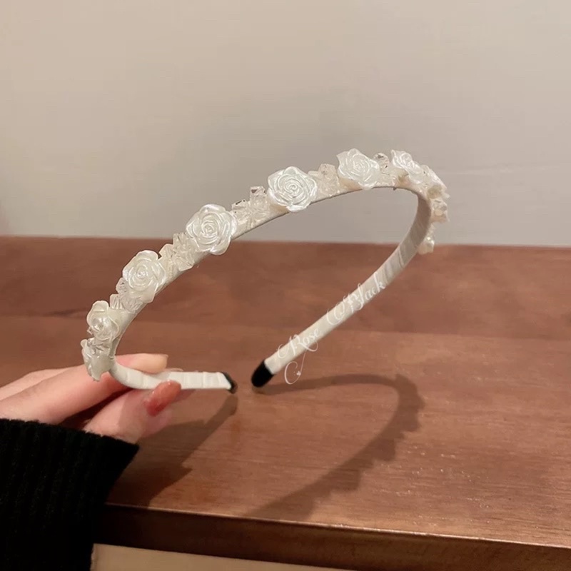 Bờm tóc hoa hồng phối đá thoi mã WH-865