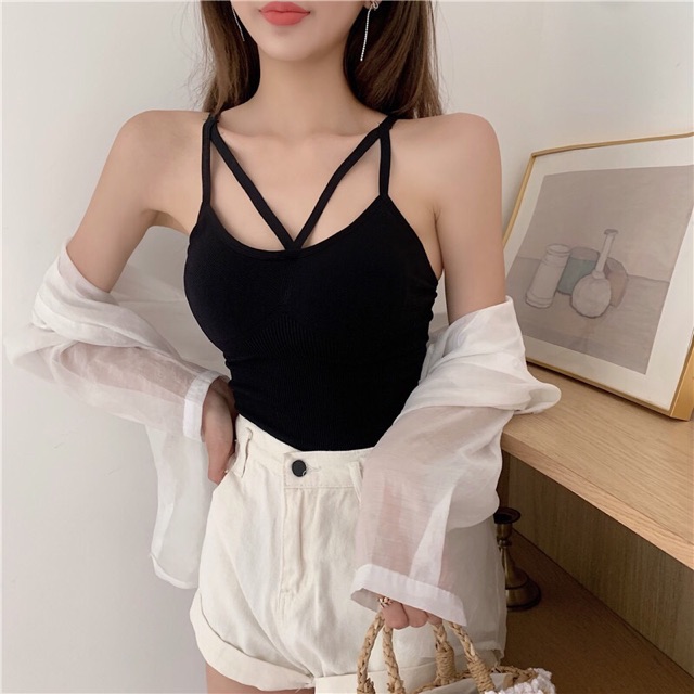 Áo Bra Cotton Dáng Dài Đệm Bàn Tay Cao Cấp V88