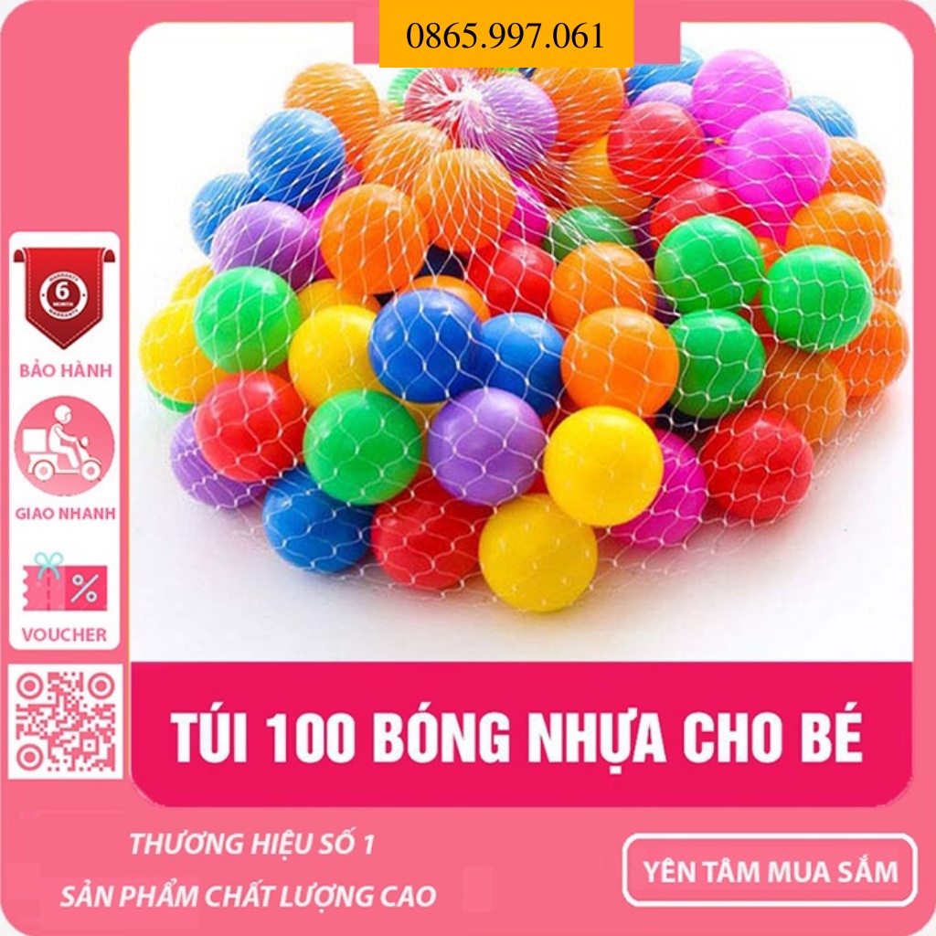 Bóng nhựa cao cấp dày dặn, đồ chơi cho bé trong nhà bóng nhiều màu phát triển thể chất