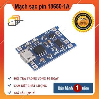 Mạch sạc pin lithium 18650 tp4056 1a – có bảo vệ quá dòng