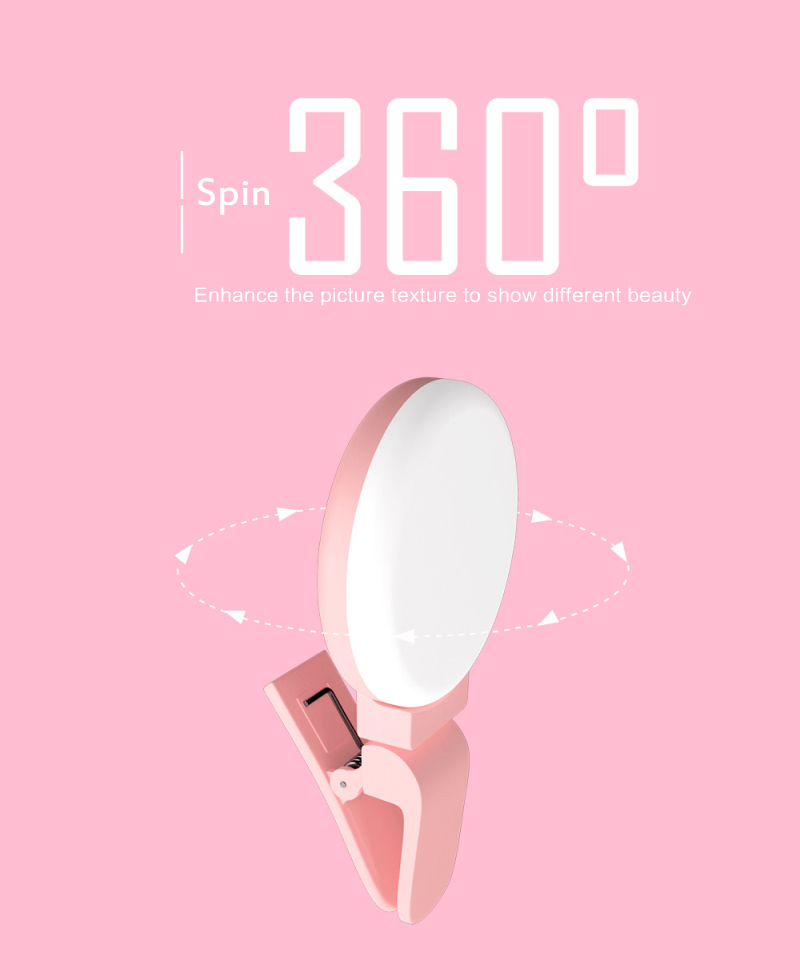 . 360° Đèn LED Kẹp Điện Thoại 3 Mức Độ 10 Bóng Tiện Dụng