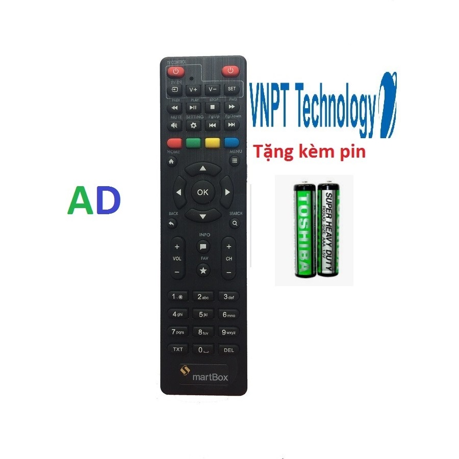 Điều khiển đầu VNPTSMARTBOX - tặng kèm pin - Remote VNPT SMARTBOX loại tốt chính hãng