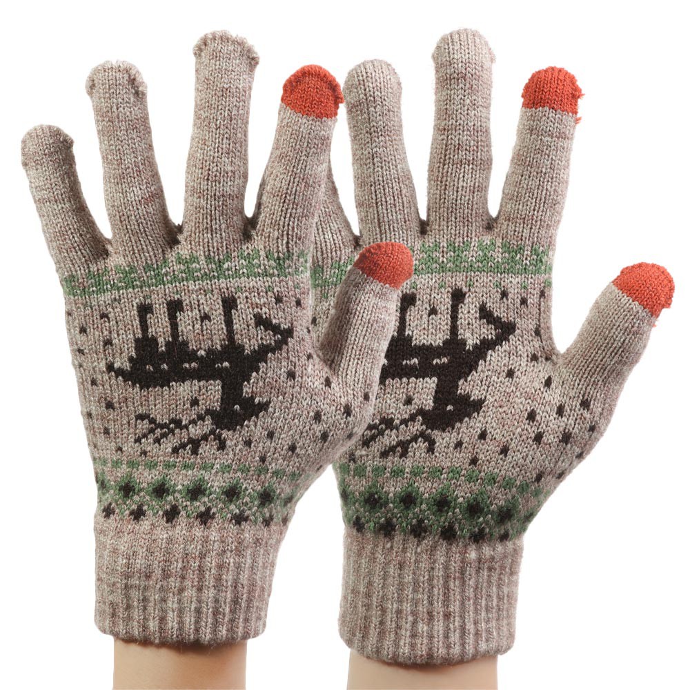 forever  Women Knitted Full Finger Gloves Elk Deer Snowflake Touch Screen Mittens Winter Warm Christmas Gift