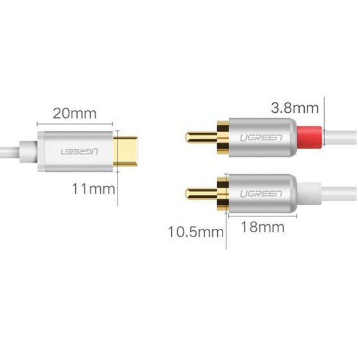 Cáp USB Type C sang RCA dài 1M Ugreen 30734-Hàng Chính Hãng