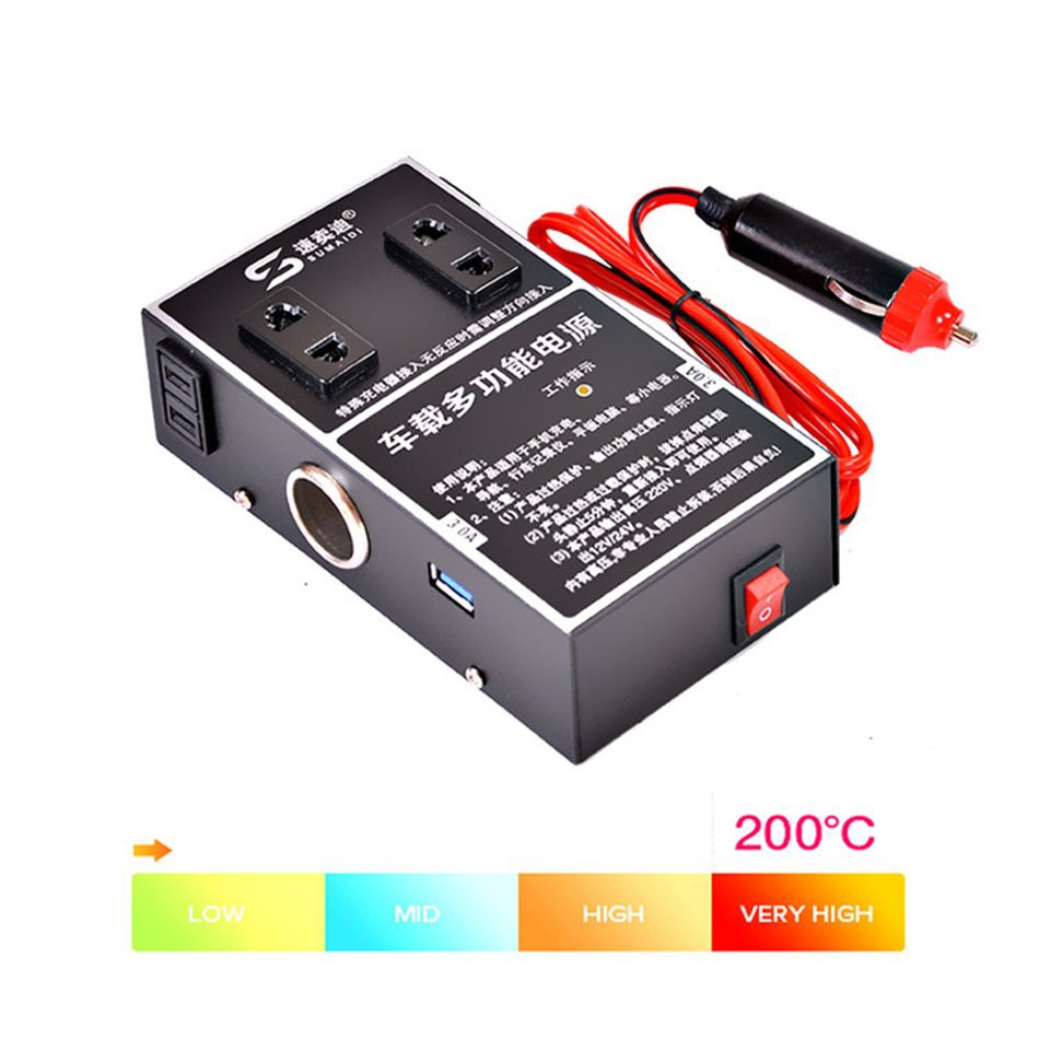 Bộ Chuyển Đổi Nguồn Điện Từ 12v 24v Sang 110v 220v Đa Năng Cho Xe Hơi