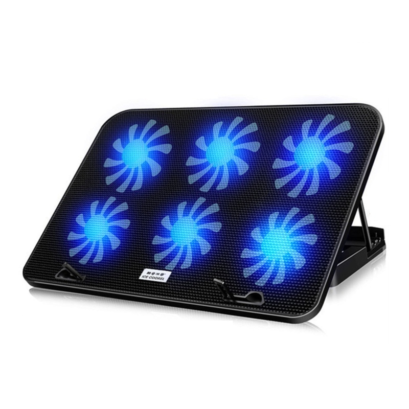 Quạt Tản Nhiệt Laptop Siêu Mỏng Kích Thước 11-18 Inch Với 6 Quạt Yên Tĩnh Tiện Dụng Cho Hầu Hết Các Notebook