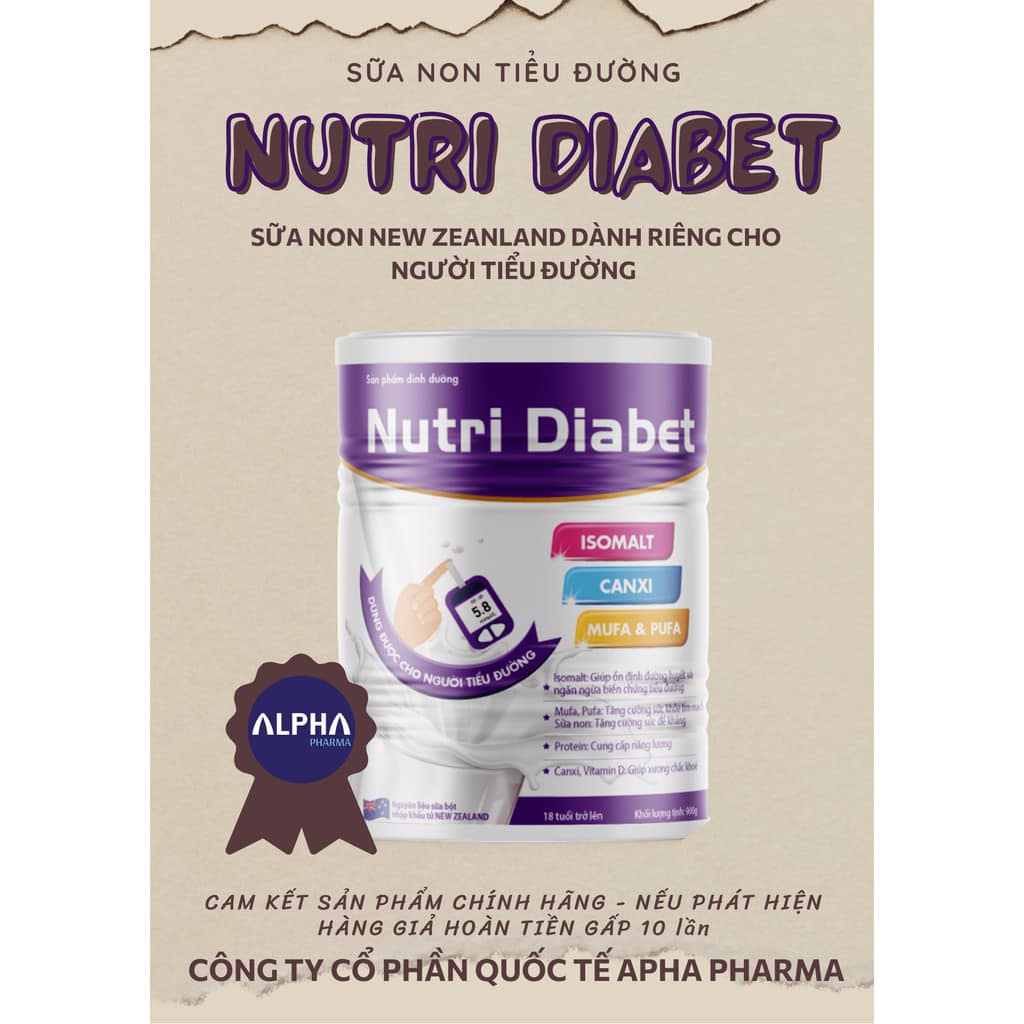 Sữa bột cho người tiểu đường Nutri Diabet Gold 👍👍  kiểm soát đường huyết, cung cấp dinh dưỡng, tăng cư