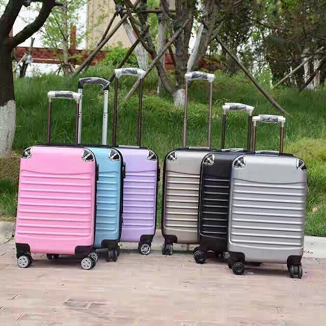 valy kéo thời trang bo góc gân ngang đựng hành lí xách tay nhiều size nhỏ nhẹ , vali mini
