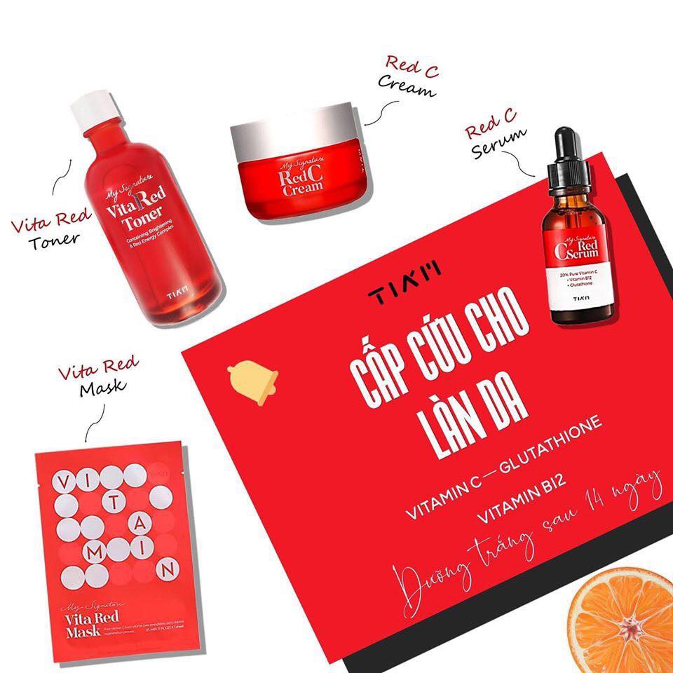 Bộ Kit Dưỡng Trắng Da Tiam My Signature Red C (3 món)