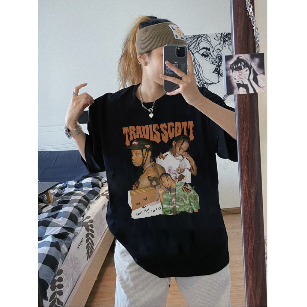Áo phông travis scott form rộng tay lỡ unisex, áo thun travis scott form rộng tay lỡ unisex cotton AT144 Miucho in logo | BigBuy360 - bigbuy360.vn
