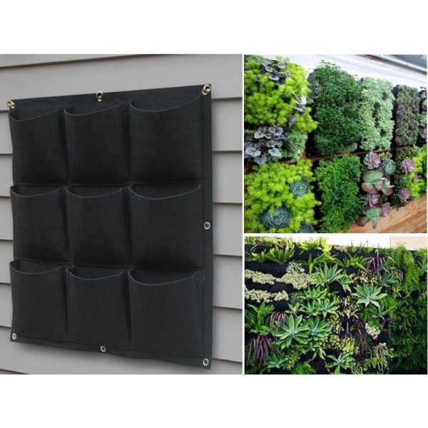 Túi Vải Trồng Cây Treo Tường 18 túi, túi vải trồng cây tiện dụng cho không gian sống xanh ngập tràn