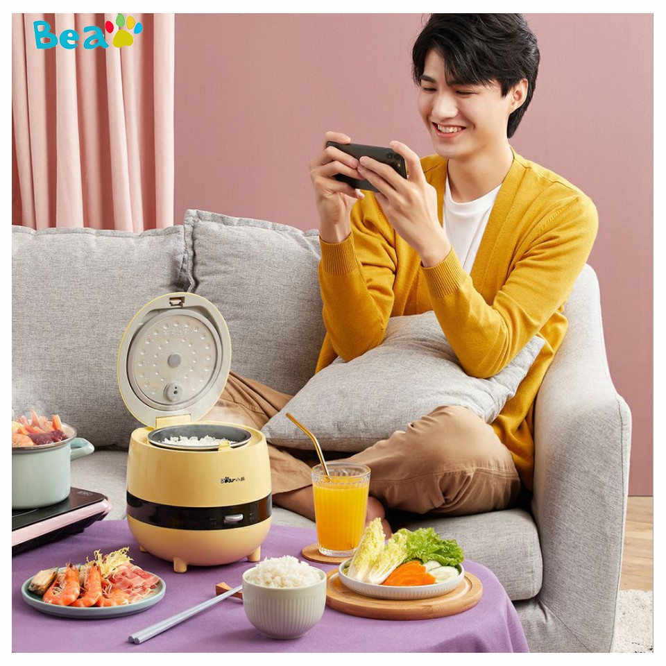 Nồi Cơm Điện Mini Đa Năng Bear DFB-B12K2 (1.2L) Chống Dính, Nấu Cháo, Nấu Canh, Nấu Chè, Làm Bánh- Hàng Chính Hãng | BigBuy360 - bigbuy360.vn