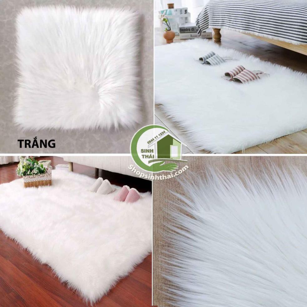 Thảm lông xù trang trí chụp hình ảnh sản phẩm màu trắng, kem, hồng, đen, xám, nâu, xanh, da báo