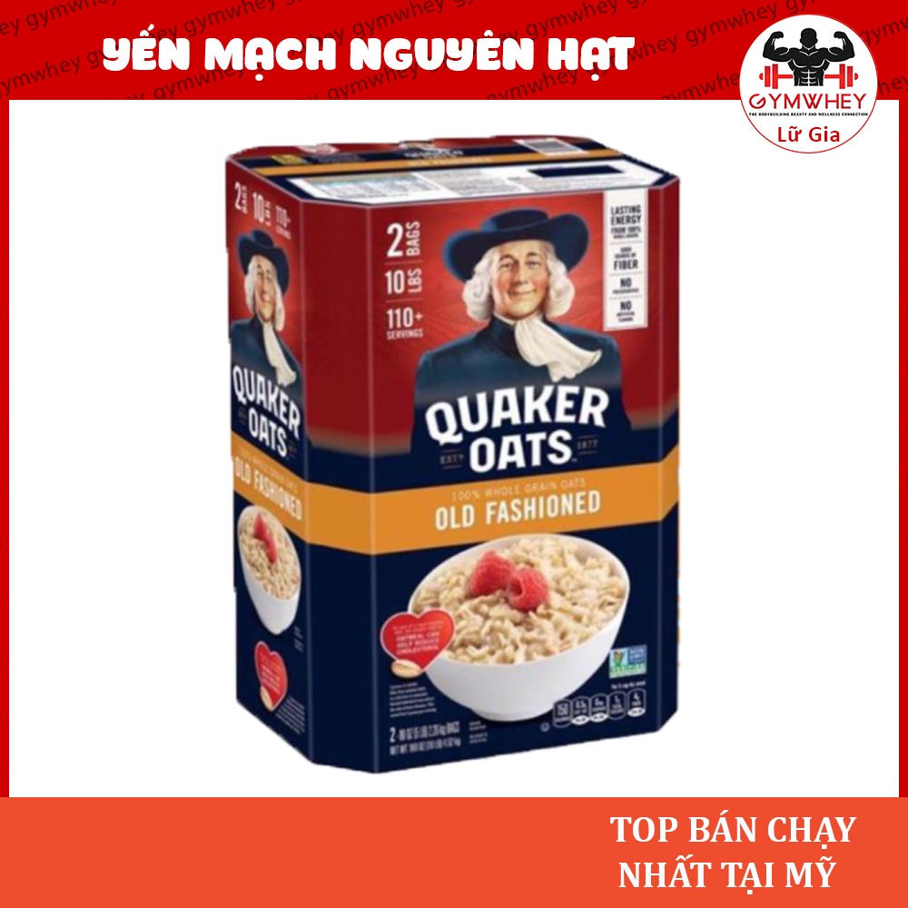 QUAKER OLD FASHION 4.53KG Yến Mạch Nguyên Hạt Cán Mỏng Quaker Oats Chính hãng 100%