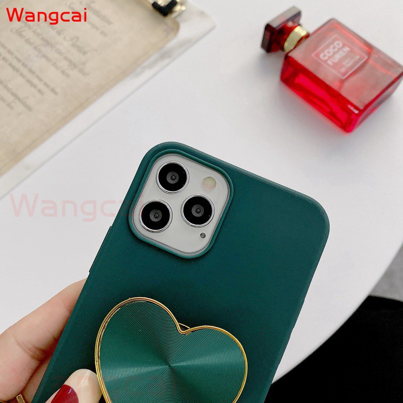 Samsung Galaxy Note 20 Ultra 10 10+ Plus 9 8 Phone Case Love Loving Heart Holder Stand Finger Ring Simple Cute Silicone Soft TPU Casing Case Cover