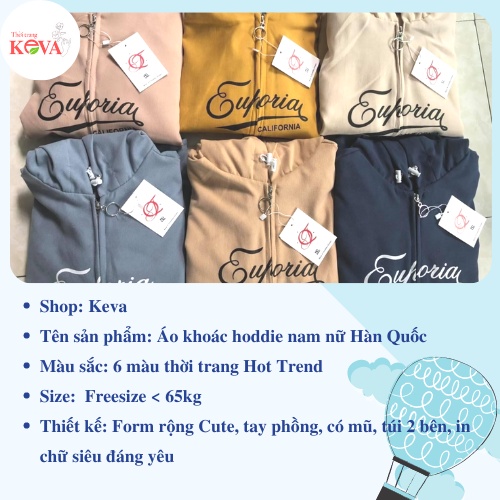 Áo Hoodie Nữ Form Rộng Cute Đẹp, Áo Khoác Nỉ Bomber Có Mũ Rộng Khóa Kéo Nhiều Màu Cá Tính Tay Phồng , Keva