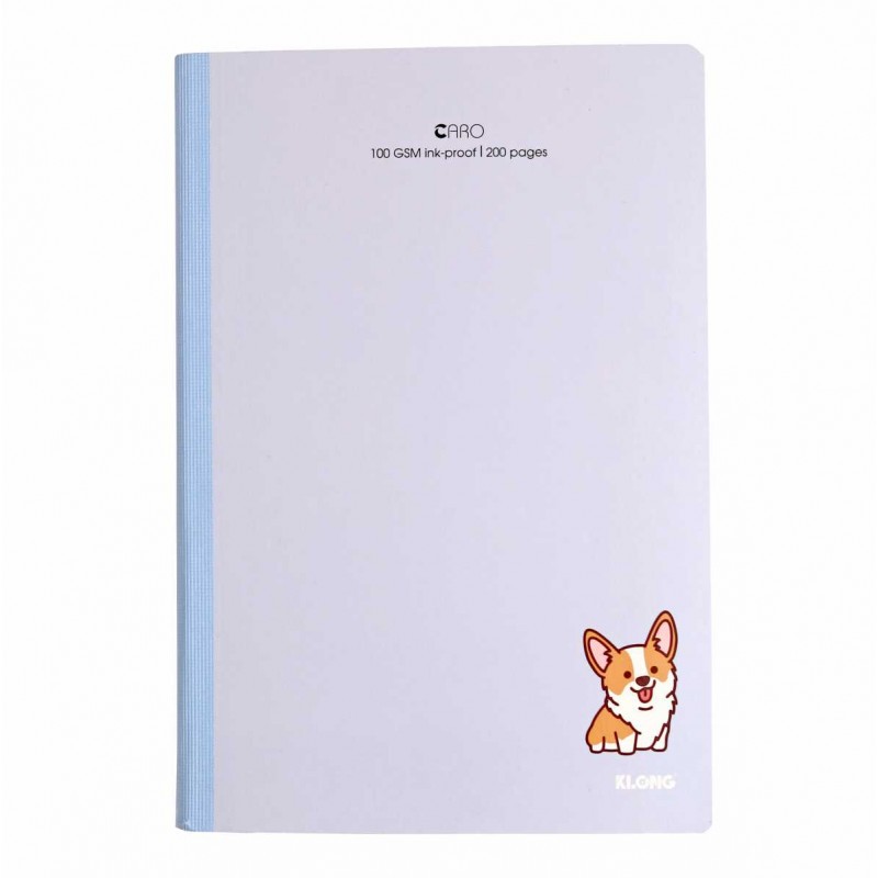 Vở Caro B5 200 trang may dán gáy bìa dày màu pastel, sổ Klong MS 836