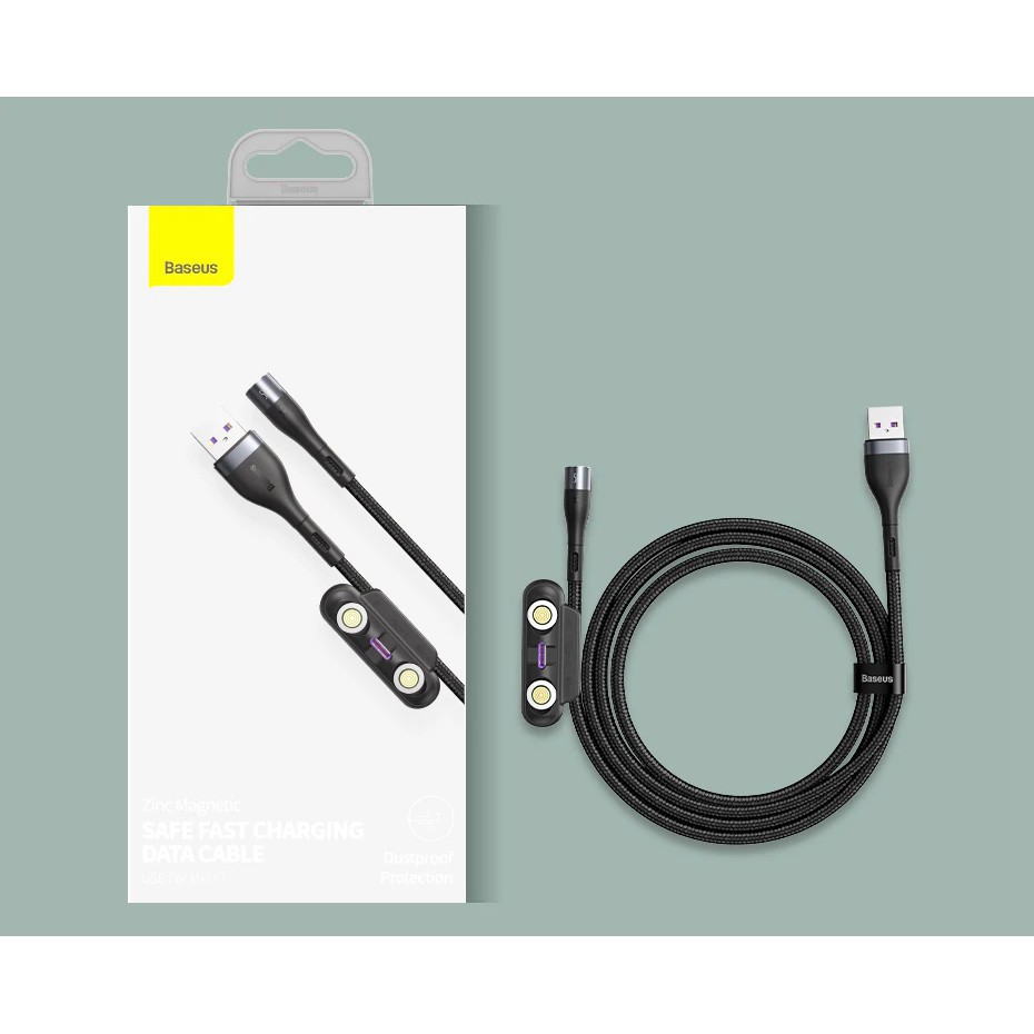 [BH 6 THÁNG] DÂY SẠC 3 ĐẦU BASEUS Zinc Magnetic LIGHTNING TYPE C MICRO USB HỖ TRỢ SẠC NHANH IPHONE SAMSUNG XIAOMI OPPO