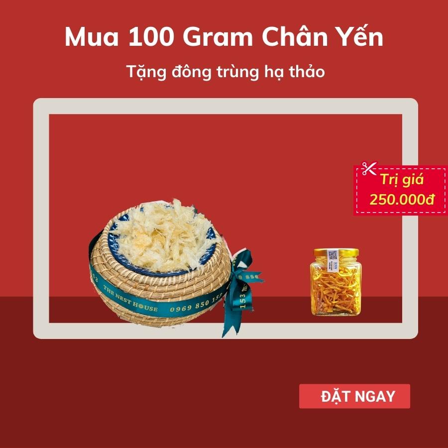 Chân tổ yến sào tinh chế rút lông nguyên chất cao cấp 100gr - Yến Sào Khánh Hoà The Nest House