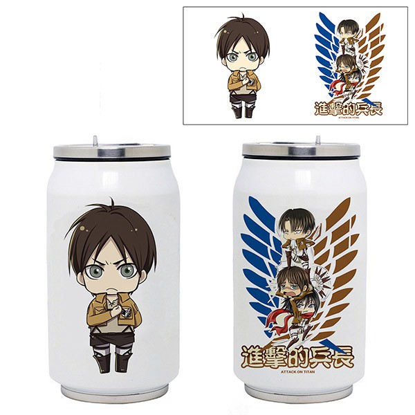 New THERMOS MIKASA Bình Nước Inox Giữ Nhiệt 350ml In Hình Attack On Titan High Quality