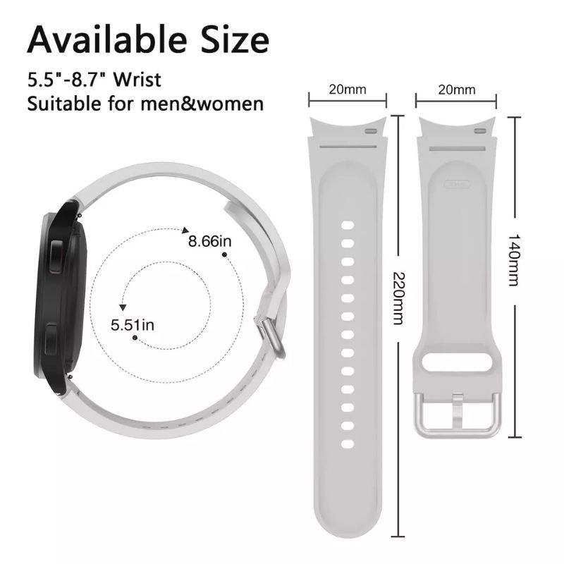 Dây silicon 20mm dành cho Samsung Galaxy Watch 5 40mm &amp; 44mm