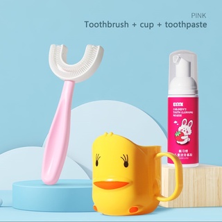 Kem đánh răng + bàn chải + cốc đánh răng cho bé