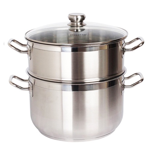 BỘ NỒI XỬNG HẤP INOX  28CM 2 TẦNG VUNG KÍNH DÀY ĐẸP TIỆN LỢI