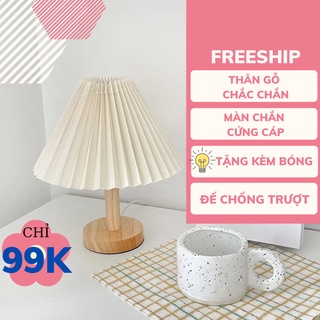 Đèn Ngủ Để Bàn,  Đèn Ngủ Chân Gỗ Hàn Quốc Thiết Kế Vintage Trang Trí Phòng Ngủ Bàn Làm Việc Titan.st