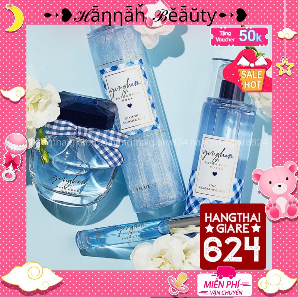 Xịt thơm Có nhũ Bath and Body Works -  GINGHAM (10ml/30ml/50ml/100ml) | Thế Giới Skin Care