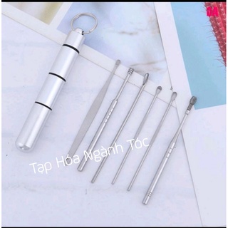 Bộ dụng cụ 6 món lấy ráy tai (tặng kèm hộp inox đựng)
