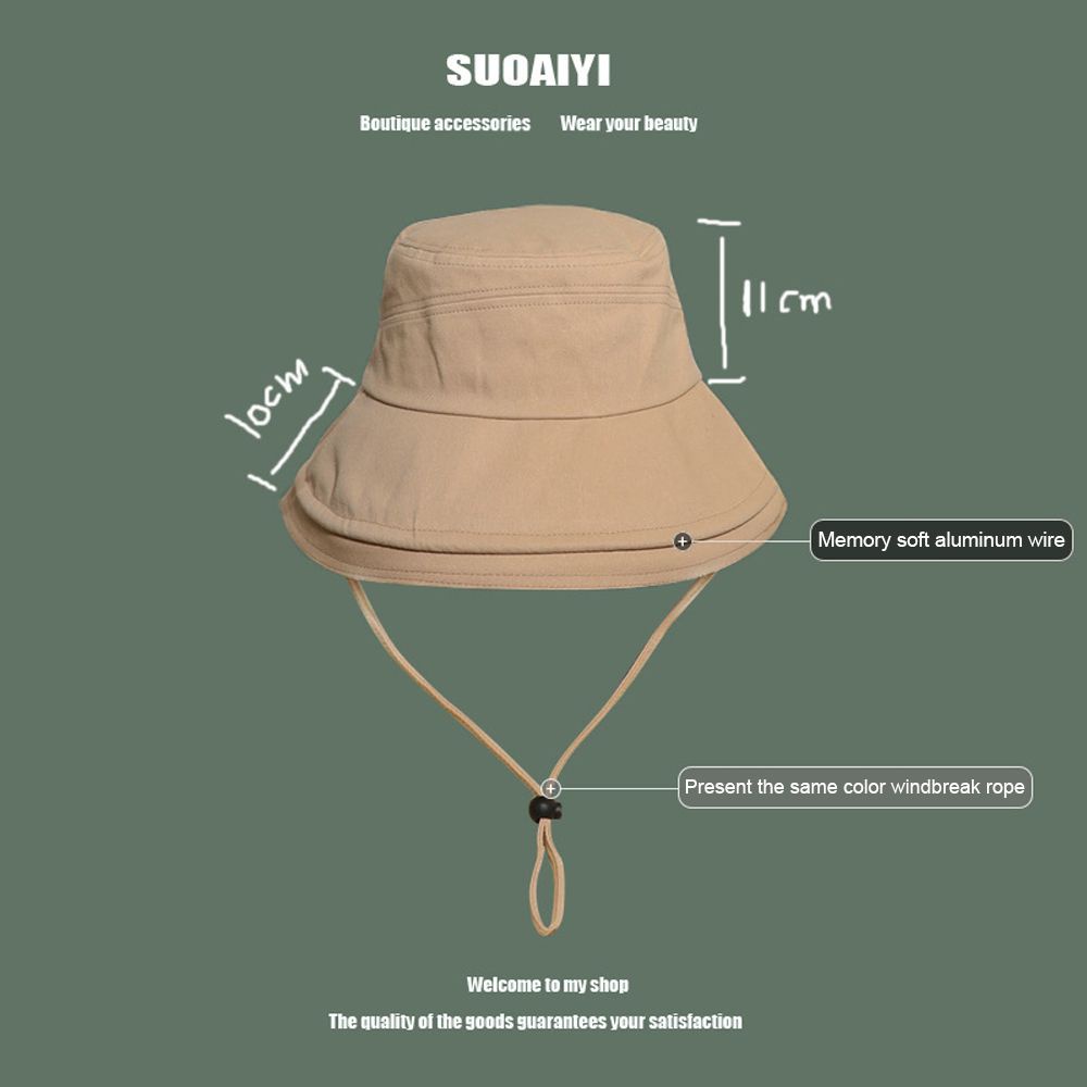 Nón Bucket Vải Cotton Màu Trơn Phong Cách Hip Hop Thời Trang Mùa Hè Nhiều Màu Sắc