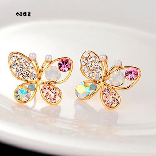 Hoa tai hình bướm đính đá lấp lánh