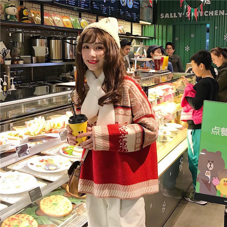 Áo sweater tay dài cổ tròn dáng rộng thiết kế mới thời trang