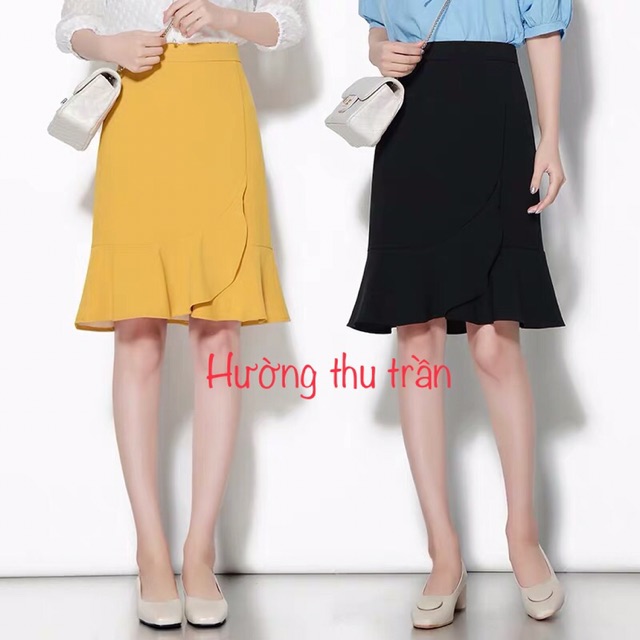 Chân Váy Đuôi Cá Chân Váy Bèo Thời Trang Công Sở, Chân Công Sở Tới Gối, ĐC 40độ