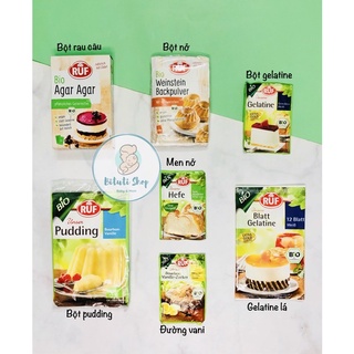 Bột hữu cơ làm bánh/món phụ cho bé: Gelatin, Pudding, Bột nở, men nở, Đường Vani RUF