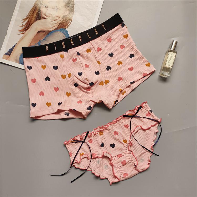 Quần Lót Đôi Nam Nữ Cotton Cao Cấp Hình Tim  S82