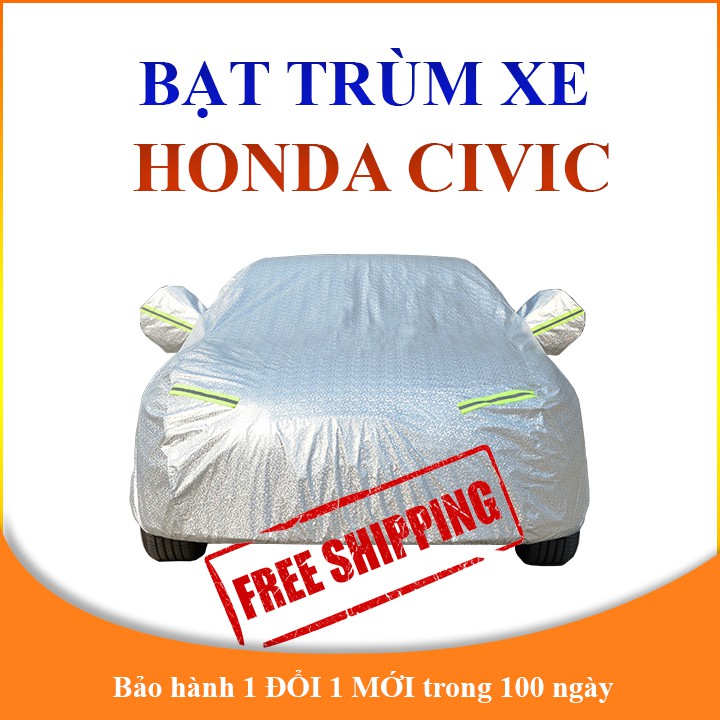 Bạt che phủ xe ô tô 5 chỗ HONDA CIVIC chống nắng mưa - bạt phủ ô tô 3 lớp chống nóng không thấm nước