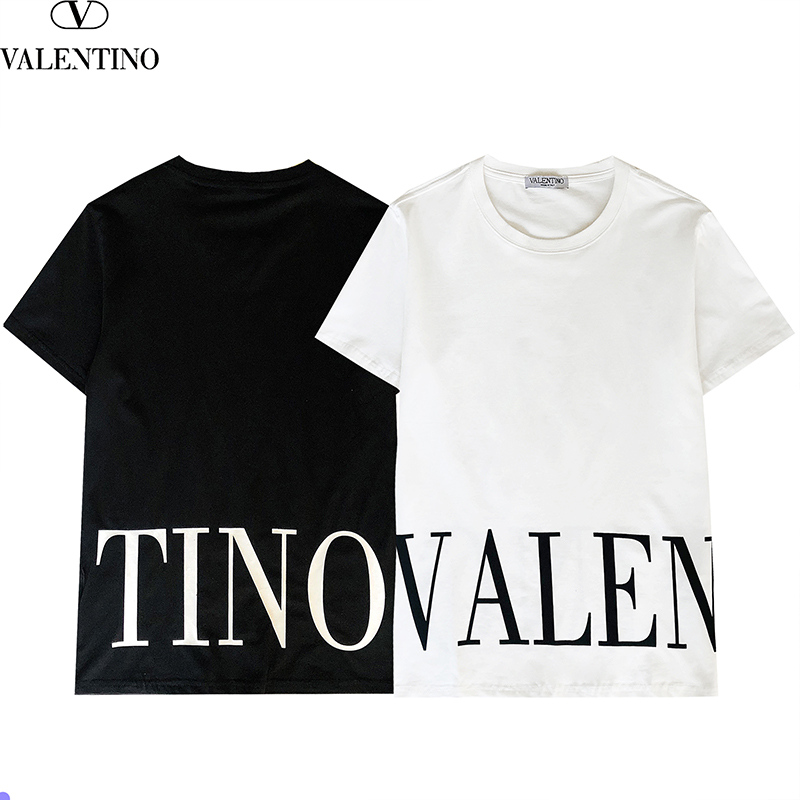 Áo Thun Ngắn Tay Cổ Tròn In Chữ Valentino Thời Trang Dành Cho Cả Nam Và Nữ