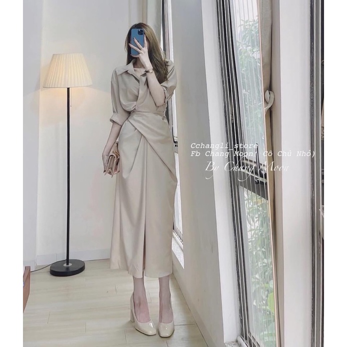 Váy chéo vạt đai eo
