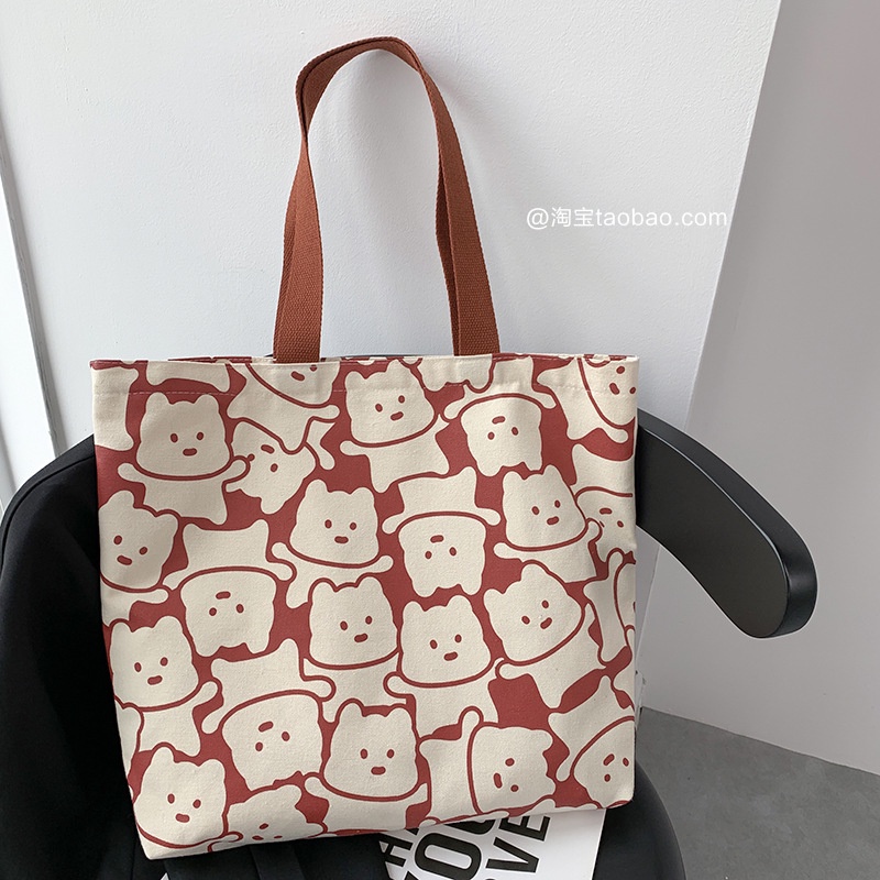 Túi Đeo Vai Vải Canvas Kiểu Dáng Dễ Thương Cho Nữ