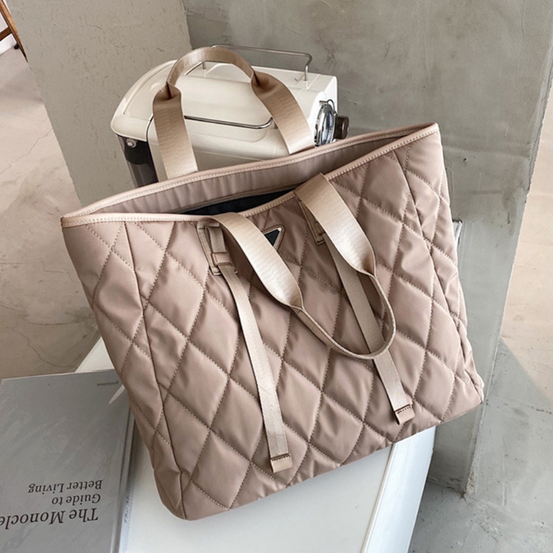 Túi Xách Đeo Vai Bằng Nylon Sức Chứa Lớn Màu Sắc Trơn Phong Cách Vintage Dành Cho Nữ