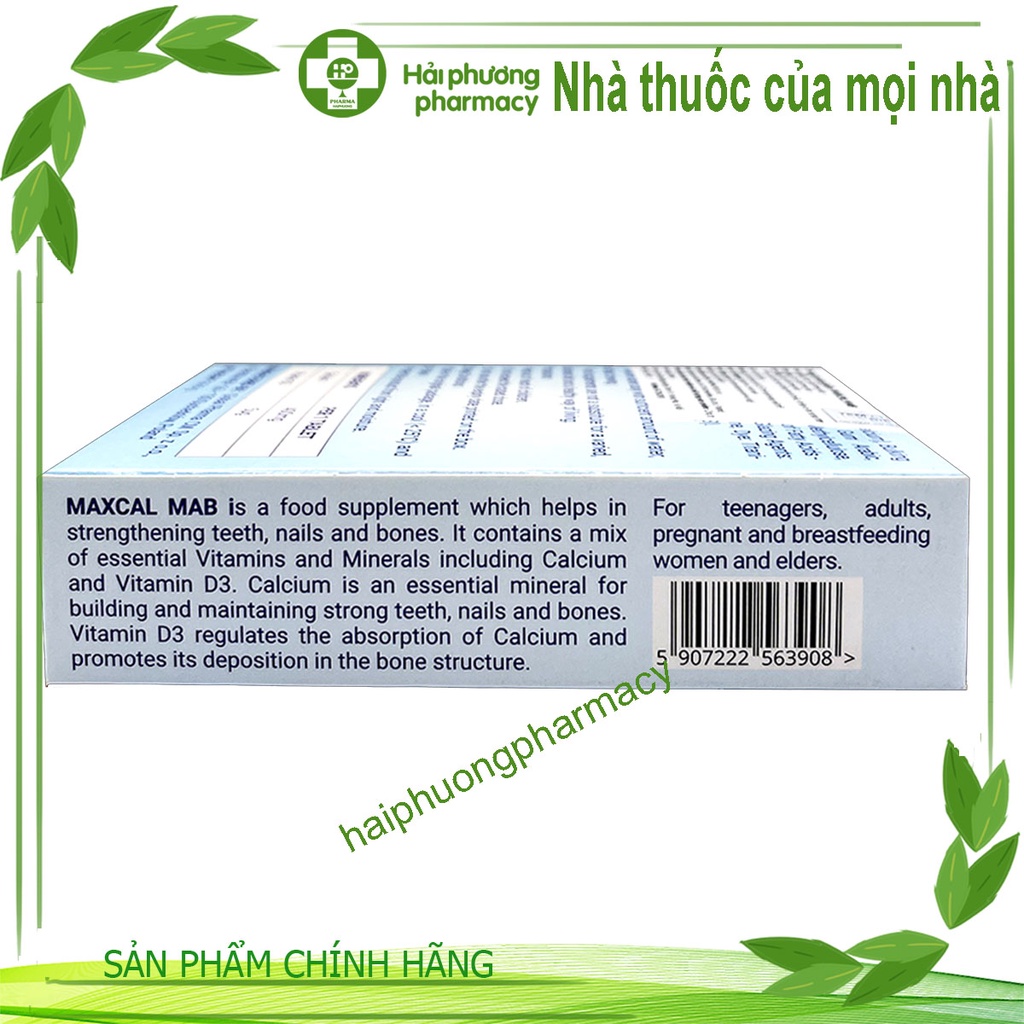 MAXCAL MAB - Bổ sung canxi, vitamin D3 cho phụ nữ mang thai , hỗ trợ phát triển xương khỏe mạnh