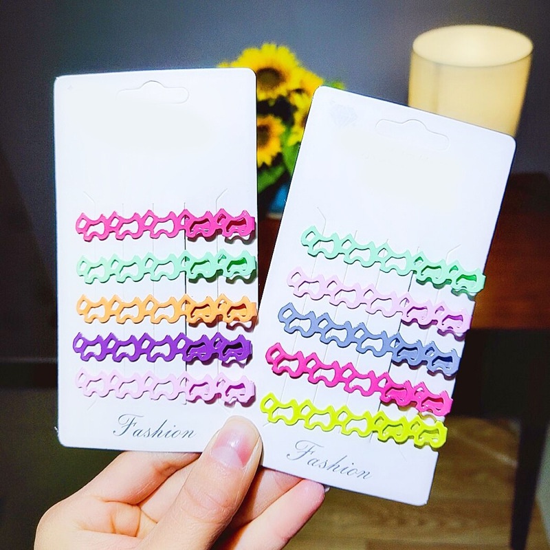 Set 5 Ghim kẹp tóc sắc màu thời trang bằng kim loại nhiều hình siêu yêu bunakids PK09