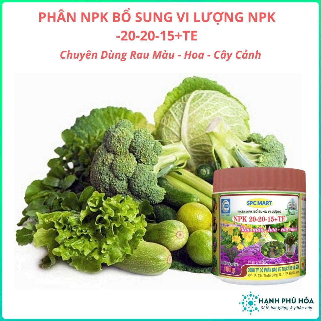 Phân NPK Bổ Sung Vi Lượng NPK 20-20-15+TE - Chuyên Dùng Rau Màu - Hoa -Cây Cảnh -ra rễ mạnh, sinh trưởng khỏe, ra cành